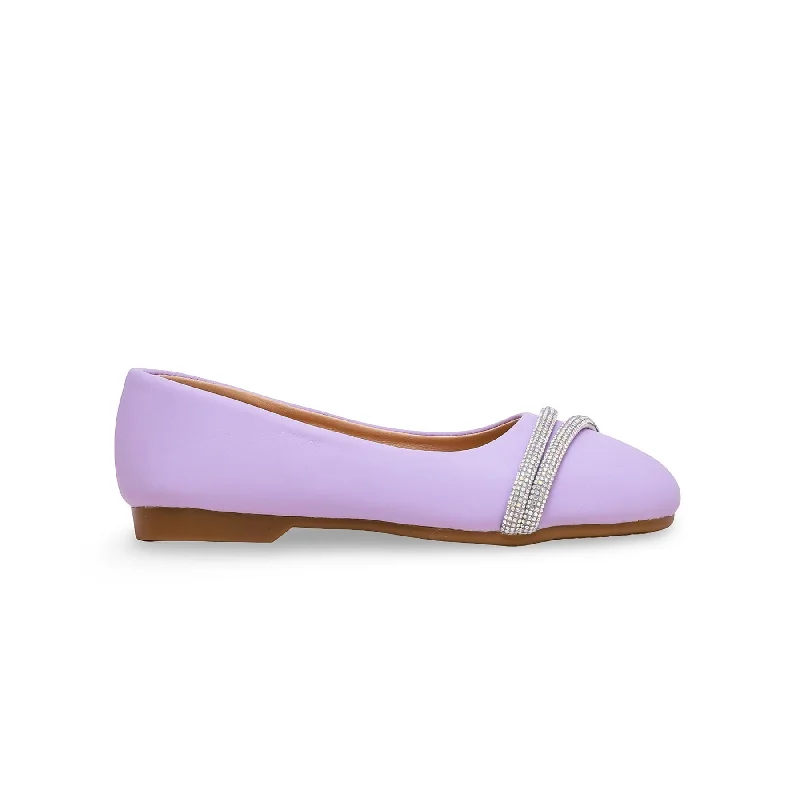 Ladies shoes for stylish teens look cool -Girls Purple Formal Pumps KD0965