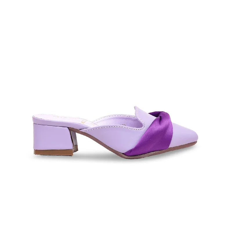 Ladies shoes with platform soles add height -Girls Purple Formal Pumps KD2295