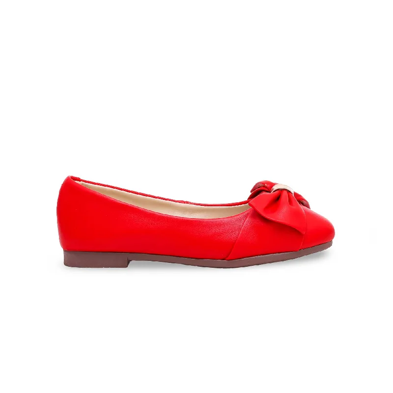 Ladies shoes featuring crocodile textures are luxe -Girls Red Formal Pumps KD2310