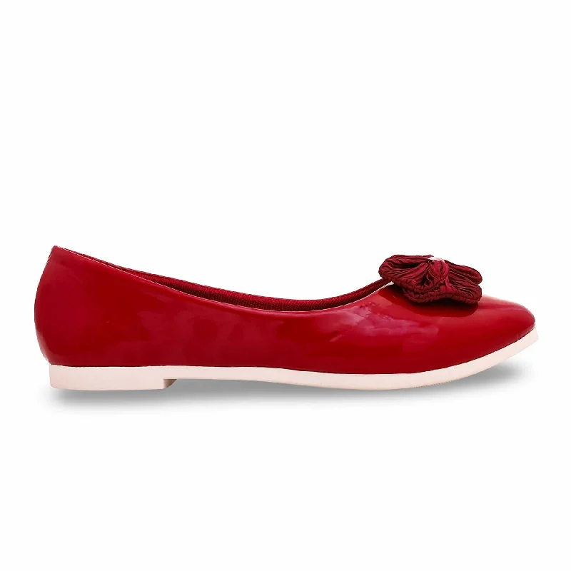 Ladies shoes featuring tie-up designs are chic -Maroon Pumps WN0960