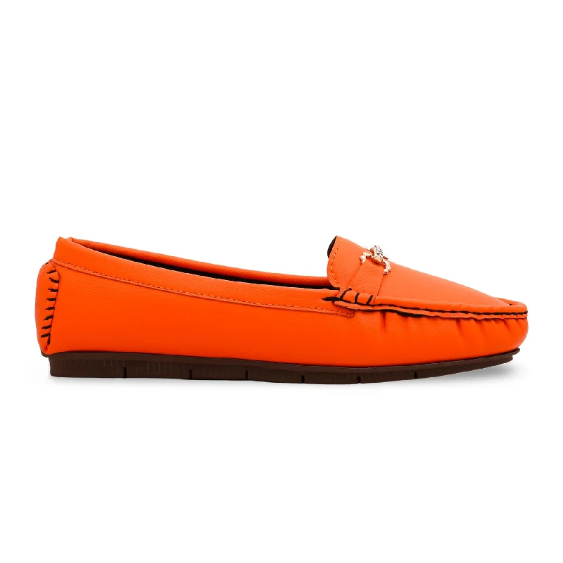 Ladies shoes with minimalist designs stay simple -Orange Pumps WN0950