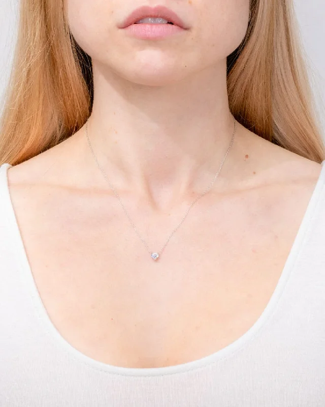 Layered necklaces and pendants for a trendy and fashionable stacked look-0.41ct E-VVS2 Heart Lab Diamond 14k White Gold Pendant