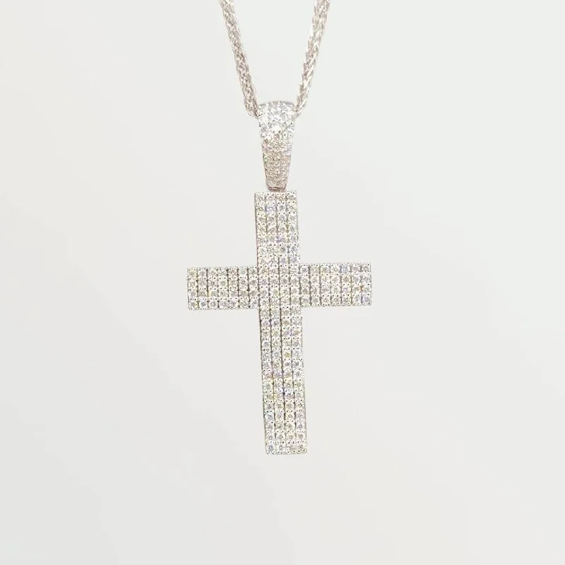 Best necklaces and pendants with floral designs for a feminine and elegant feel-0.56ct Diamond Cross 14k White Gold Chain Necklace