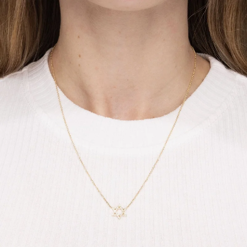 Best necklaces and pendants with silver chains for a sleek, timeless look-14k Yellow Gold Star of David Necklace