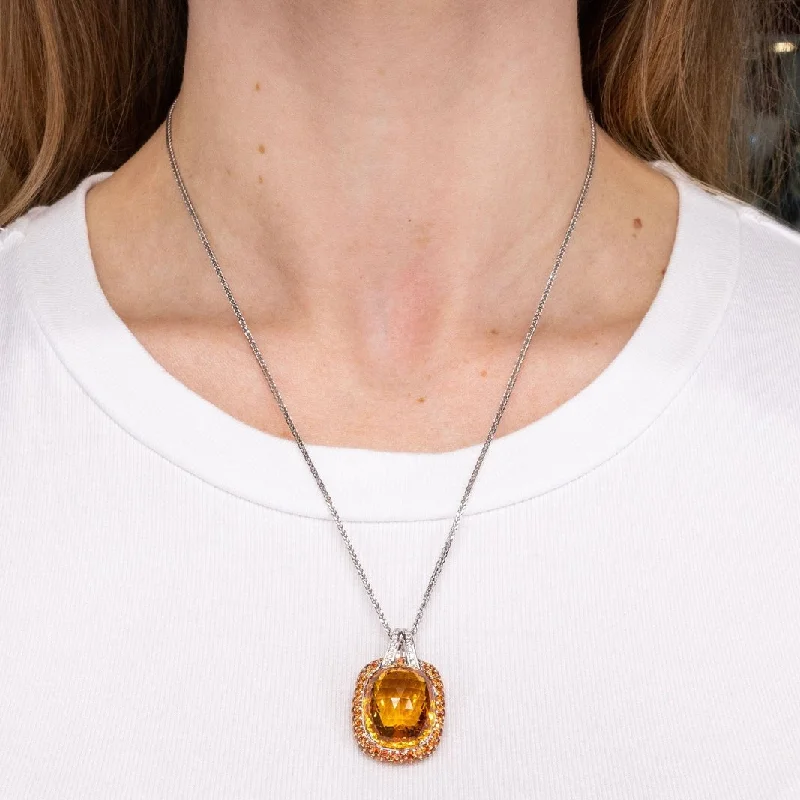 Simple necklaces and pendants with bar pendants for a sleek modern design-15.69ct Citrine Necklace