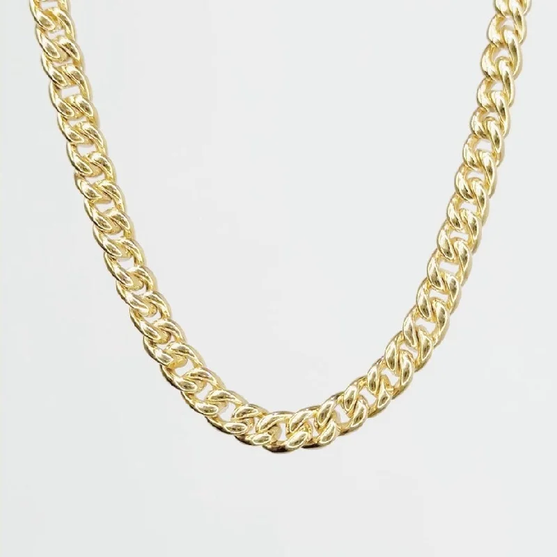 Trendy necklaces and pendants with geometric shapes for a modern aesthetic-4.2mm 16" Bubble Cuban Link Chain