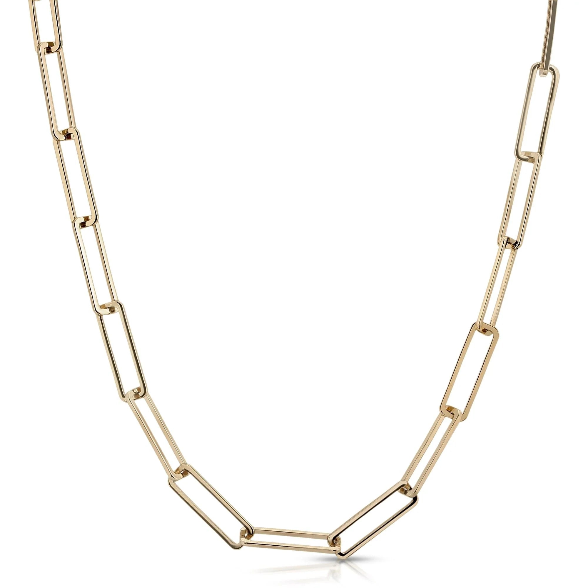 Stunning necklaces and pendants with aquamarine stones for a serene effect-18" Large Rectangle Link Chain Necklace