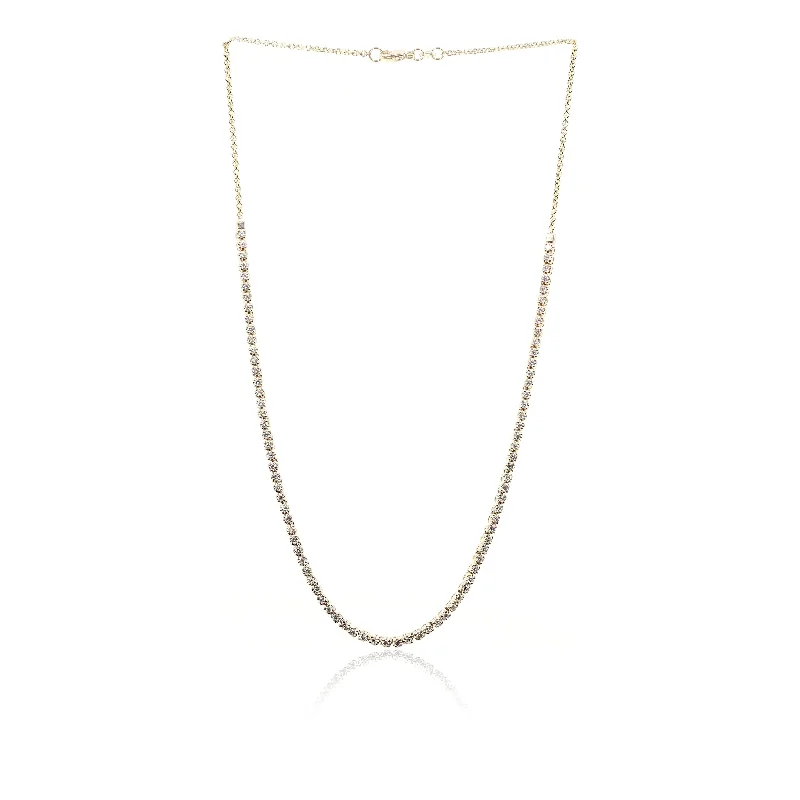 Unique necklaces and pendants with artistic shapes for a creative, one-of-a-kind design-14K YELLOW GOLD DIAMOND TENNIS CHOKER NECKLACE 1.96CTW