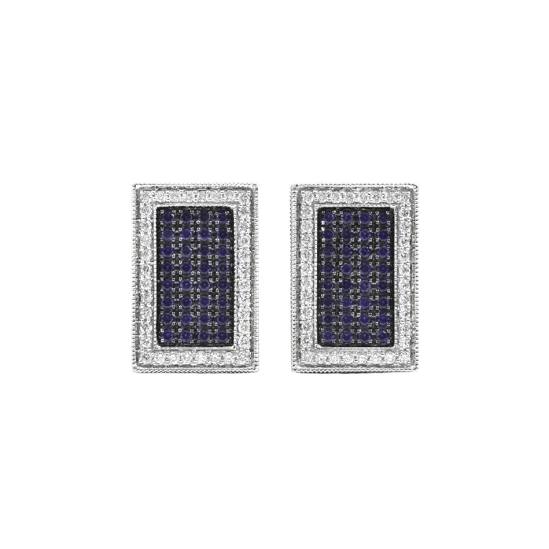 Best necklaces and pendants with gemstone clusters for a bold and colorful effect-HENNE 14K WHITE GOLD SAPPHIRE AND DIAMONDS CUFFLINKS