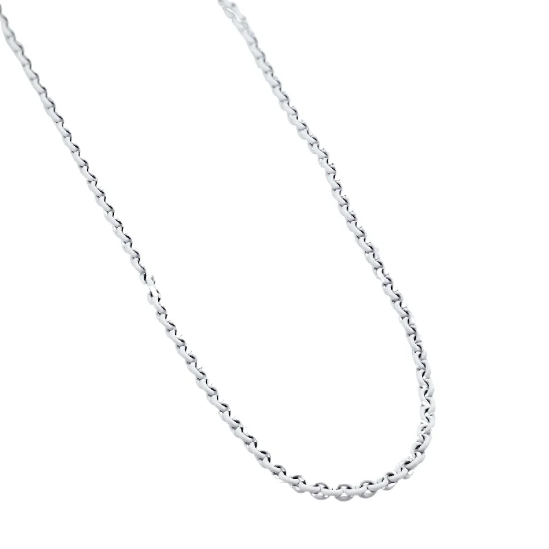 Beautiful necklaces and pendants with diamond-encrusted designs for maximum sparkle-STERLING SILVER 22-INCH WHITE LACQUERED CABLE CHAIN NECKLACE