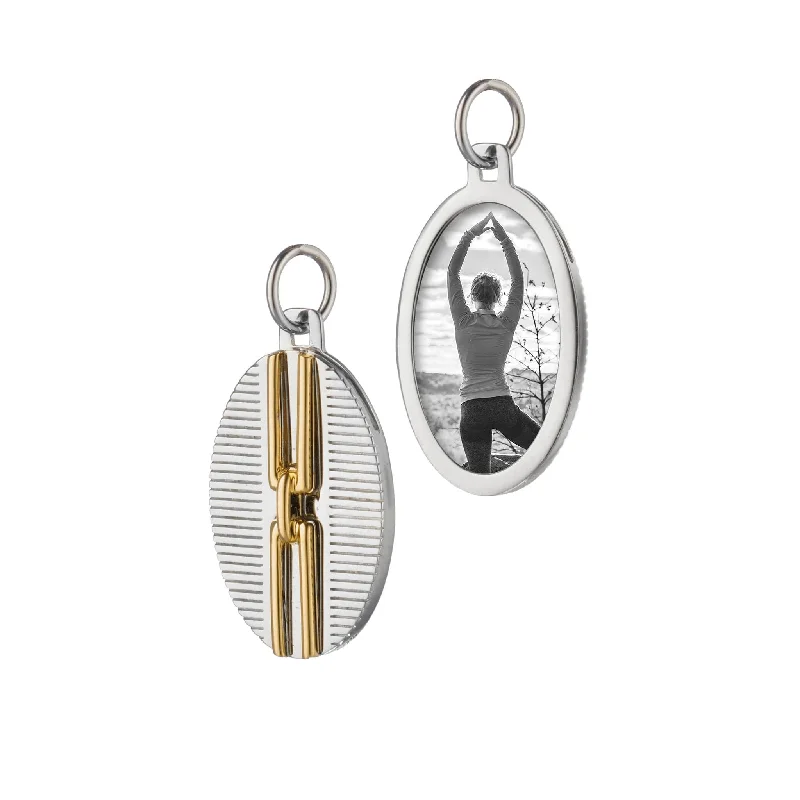 Trendy necklaces and pendants with statement pieces for a bold fashion statement-Monica Rich Kosann Sterling Silver and 18K Yellow Gold Two-Tone Half Locket