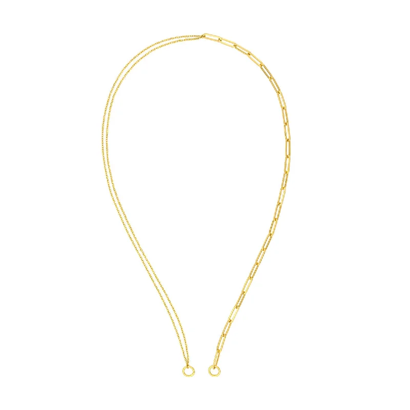 Best necklaces and pendants with zodiac signs for a celestial, astrology-inspired vibe-14K YELLOW GOLD 20-INCH CABLE AND PAPERCLIP LINK NECKLACE (DESIGNER CLASP SOLD SEPARATELY)