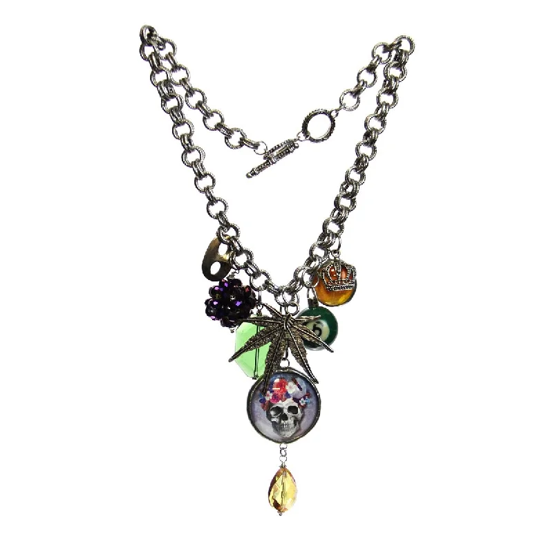 Stunning necklaces and pendants with sapphire gemstones for a luxurious blue hue-Amy Labbe Mardi Gras Necklace-Skull