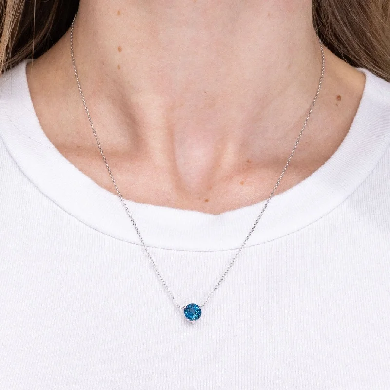 Necklaces and pendants with leaf-shaped designs for an earthy, organic feel-Blue Topaz Pendant Necklace