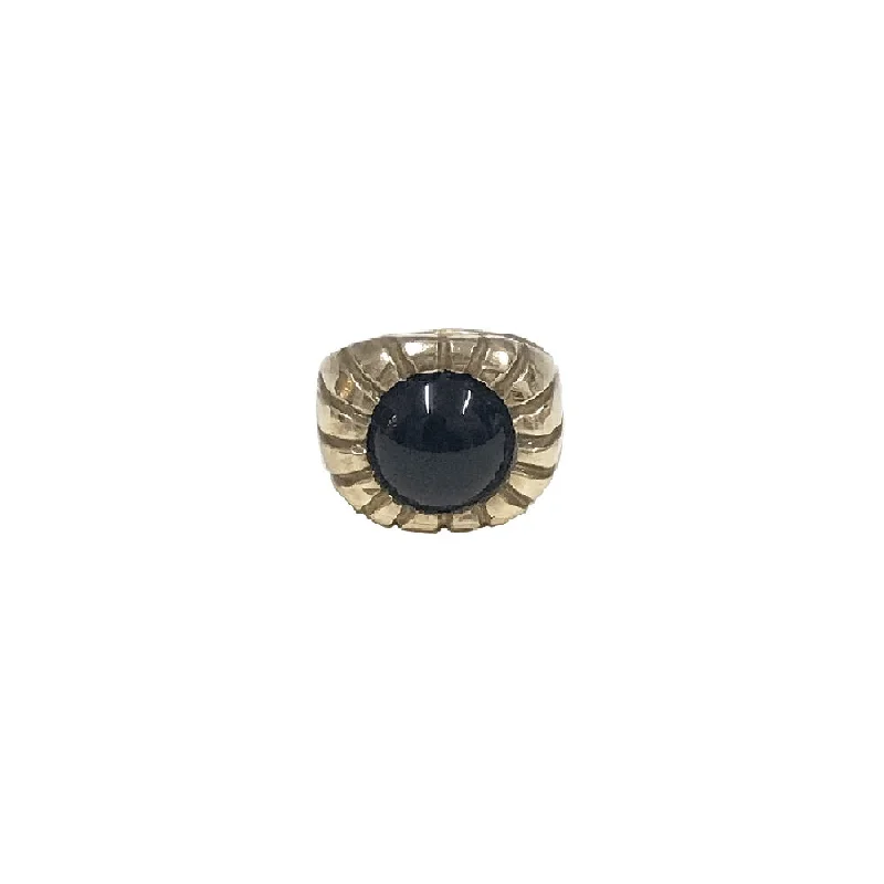 Personalized necklaces and pendants with initials for a customized and meaningful gift-Brass Morella Ring with Onyx