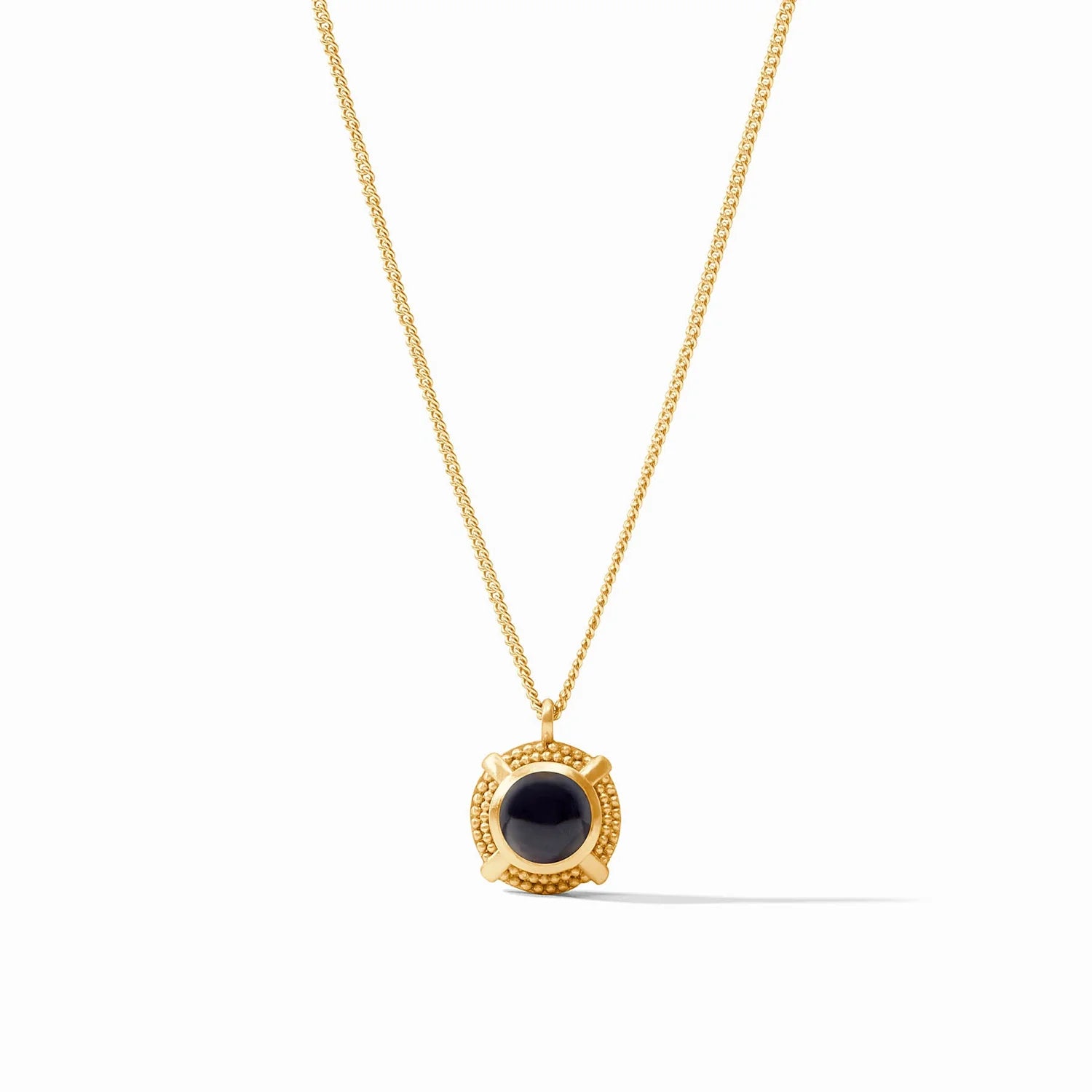 Unique necklaces and pendants with gemstones for a colorful and vibrant statement-Cabochon Solitaire Necklace in Obsidian Black