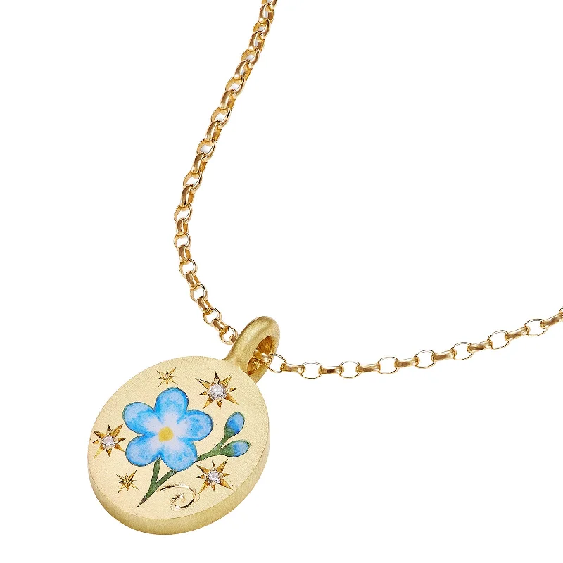 Best necklaces and pendants with black diamonds for an edgy, bold statement-Forget Me Not Pendant Necklace