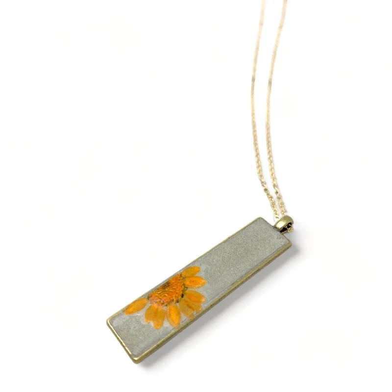 Best necklaces and pendants with opal and gold for a vibrant, luxurious contrast-Concrete Botanical Necklace - Light Orange