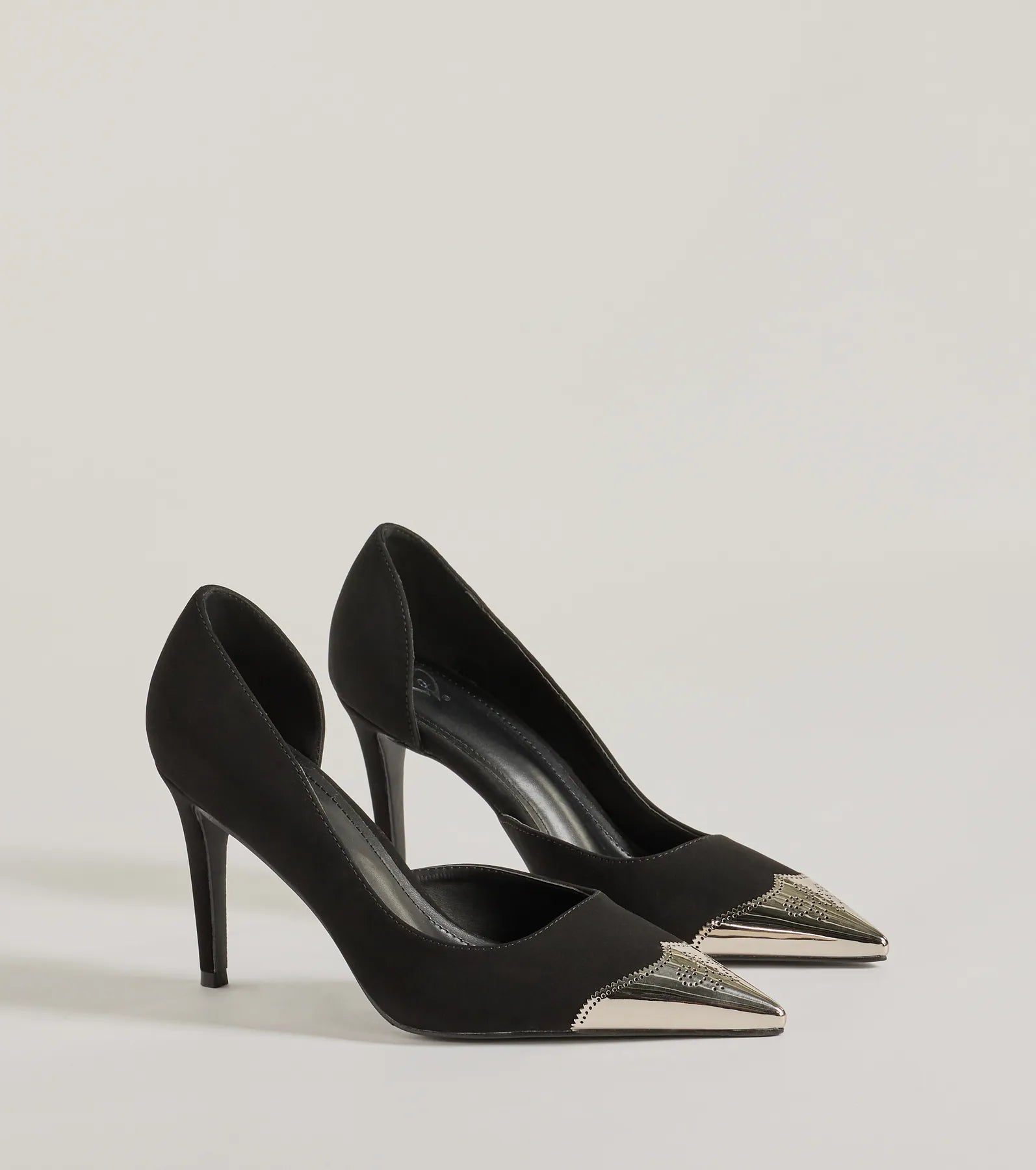 Ladies shoes with sleek lines look modern -Country Chic Western Toe Cap Stiletto Pumps