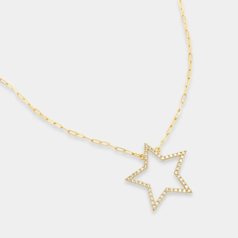 Stunning necklaces and pendants with birthstone pendants for a personal touch-Dainty Cz Star Necklace