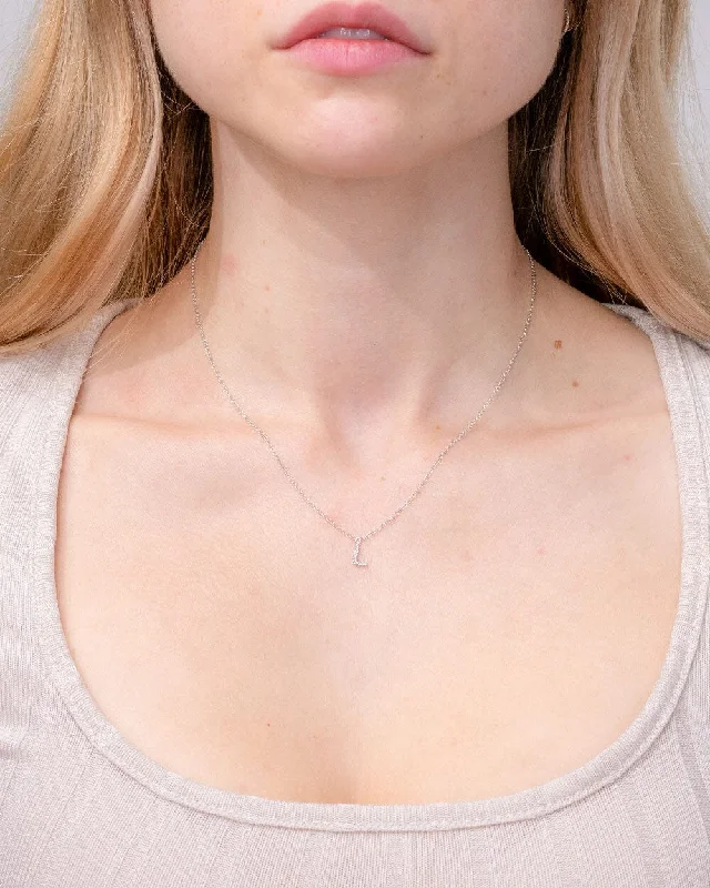 Best necklaces and pendants with minimalist pendants for a sleek, understated look-Diamond Initial "L" Necklace 14k White Gold