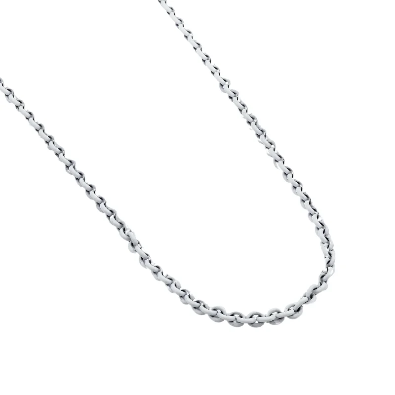 Beautiful necklaces and pendants with natural stones for an earthy, organic vibe-STERLING SILVER 20-INCH WHITE LACQUERED CABLE CHAIN NECKLACE