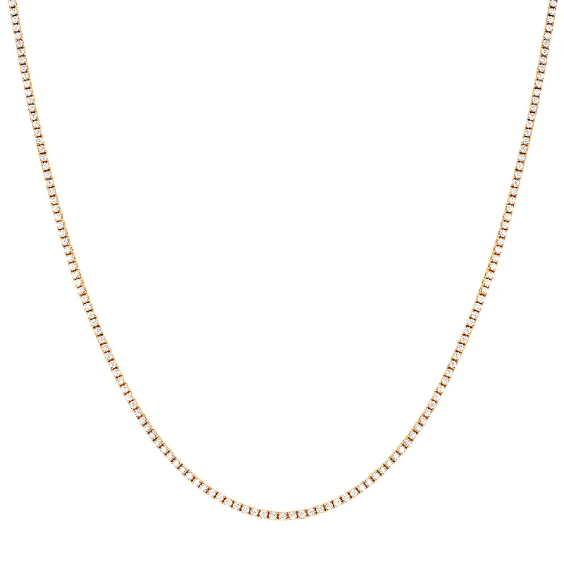 Stunning necklaces and pendants with birthstone pendants for a personal touch-Grace Diamond Tennis Necklace - Yellow Gold