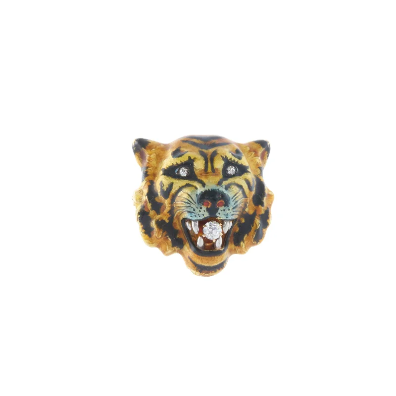 Necklaces and pendants with abstract shapes for a modern, creative appearance-Enamel Tiger Brooch