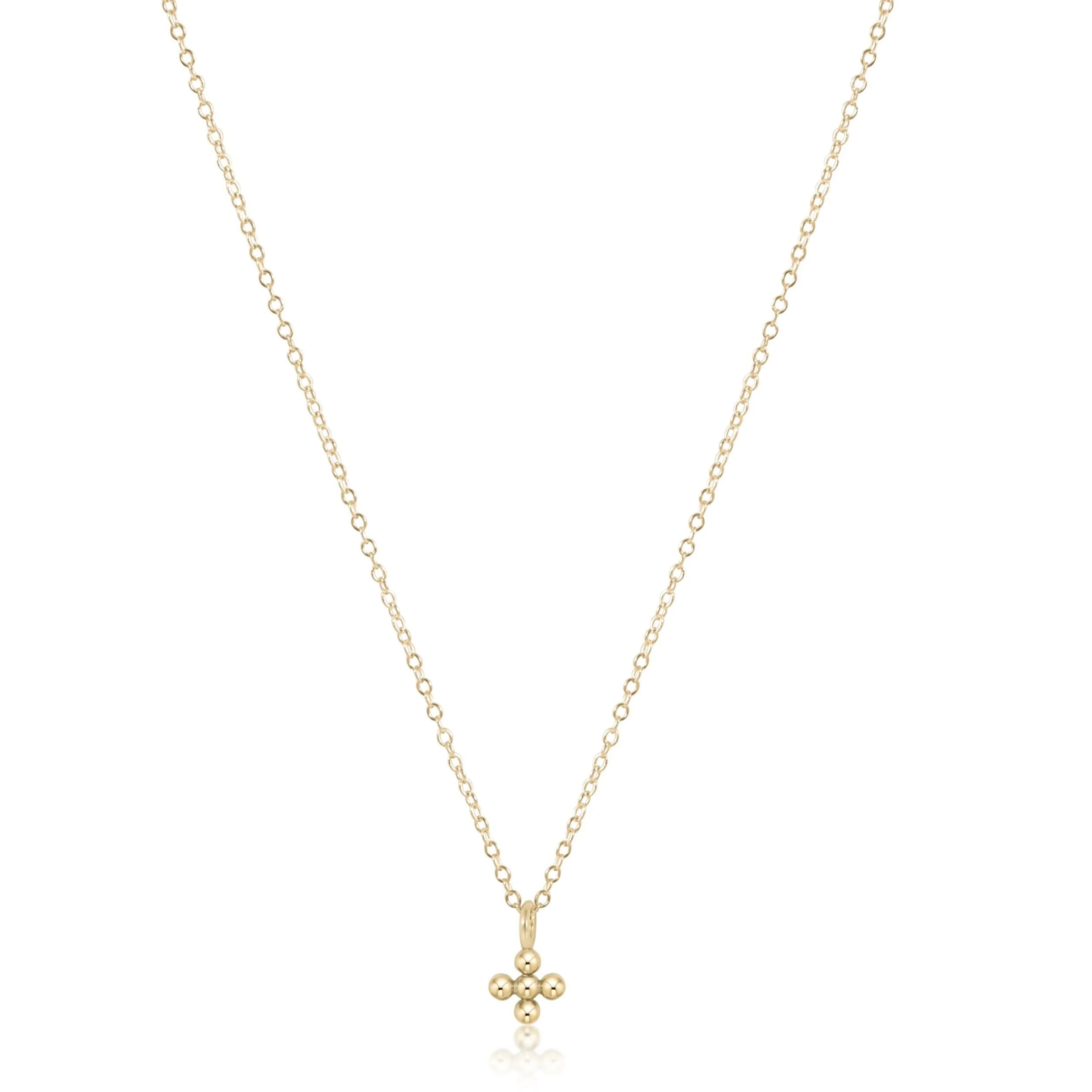 Best necklaces and pendants with rose gold for a warm and romantic appeal-Enewton - necklace gold - classic beaded signature cross small gold charm