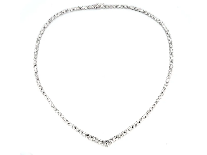 Unique necklaces and pendants with gemstones for a colorful and vibrant statement-Eternity Diamond Necklace In Platinum