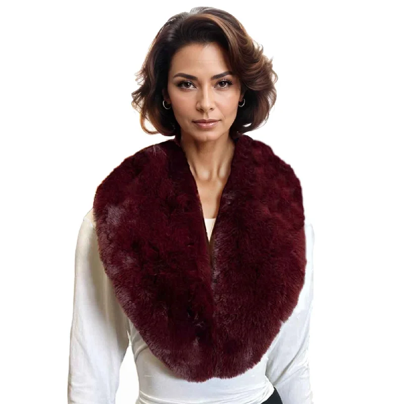 Best necklaces and pendants with cross pendants for a spiritual, meaningful symbol-Faux Fur Collar in Burgundy