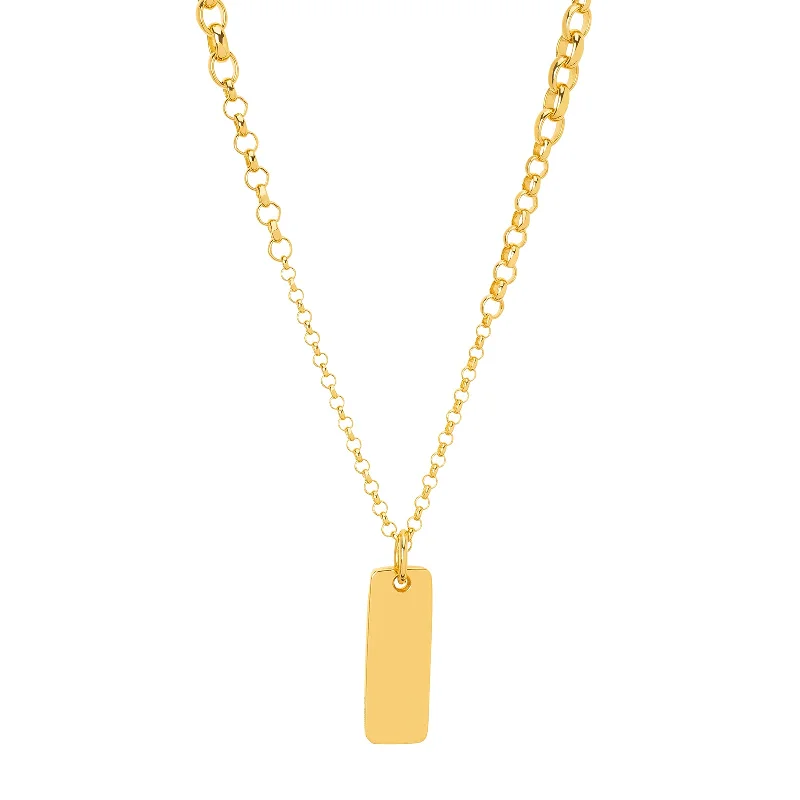 Necklaces and pendants with clear quartz for a pure and radiant look-Graduated Belcher Chain - Medium Ingot