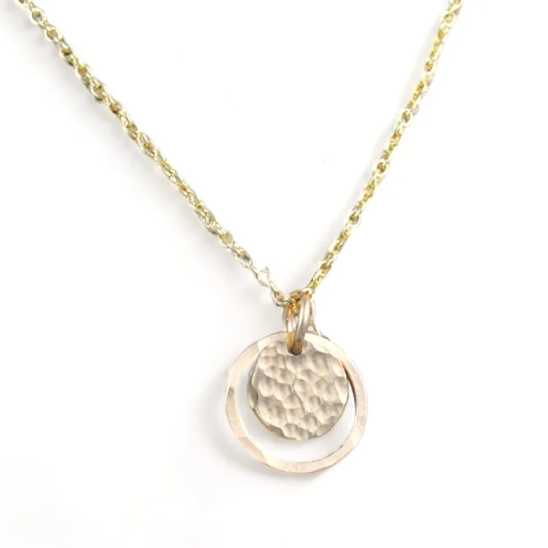 Best necklaces and pendants with intricate filigree for vintage-inspired elegance-Hammered Halo Pendant - gold-filled