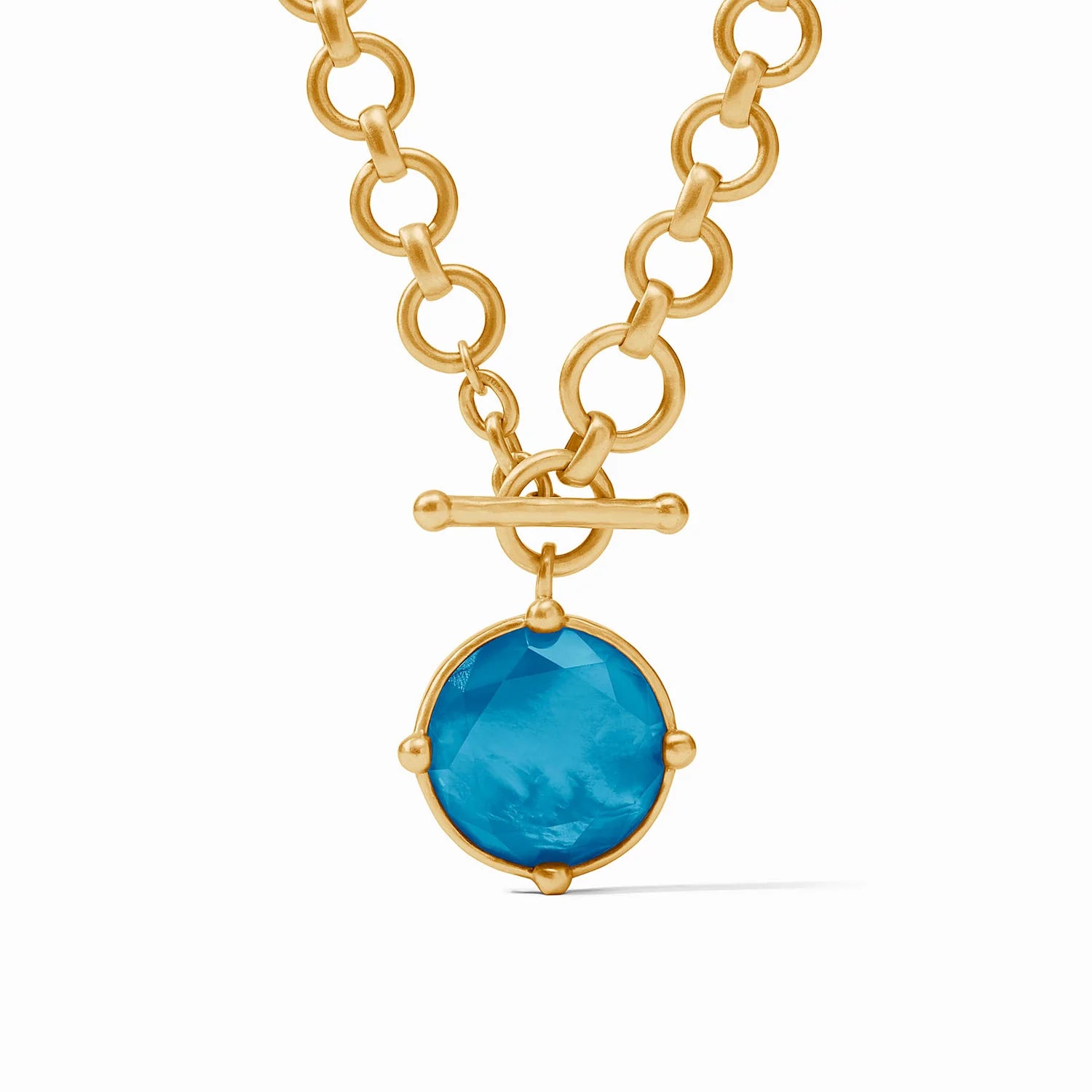 Beautiful necklaces and pendants with layered chains for a fashionable, chic look-Honeybee Demi Necklace in London Blue