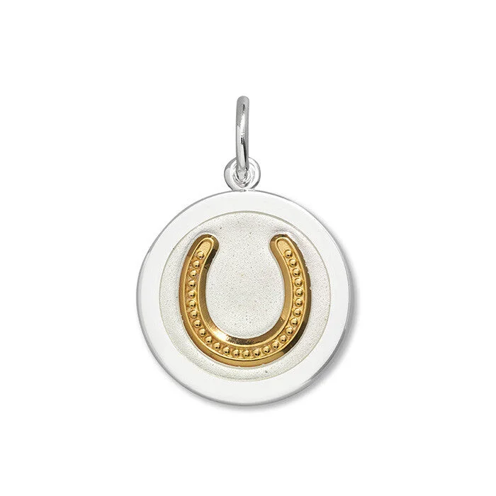 Necklaces and pendants with clear quartz for a pure and radiant look-Horseshoe Gold/Ivory