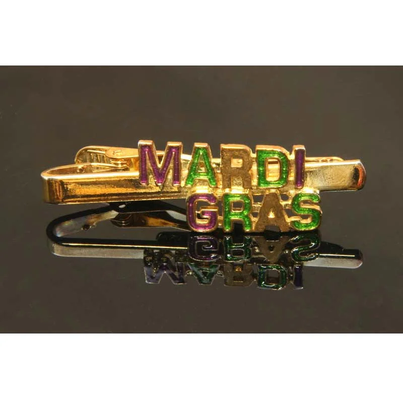 Best necklaces and pendants with infinity hearts for a romantic, eternal symbol-Tie Clip Mardi Gras Script