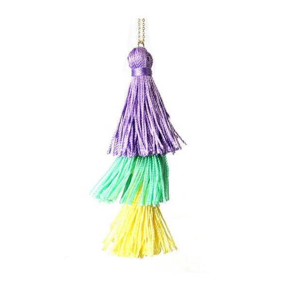 Stunning necklaces and pendants with chakra stones for healing and balance-Mardi Gras Tassels Necklace