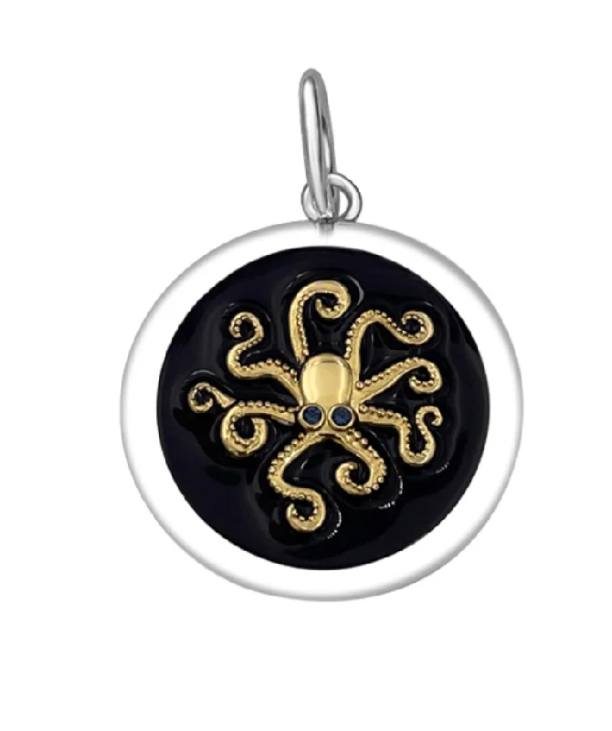 Best necklaces and pendants with intricate filigree for vintage-inspired elegance-Octopus Gold/Black