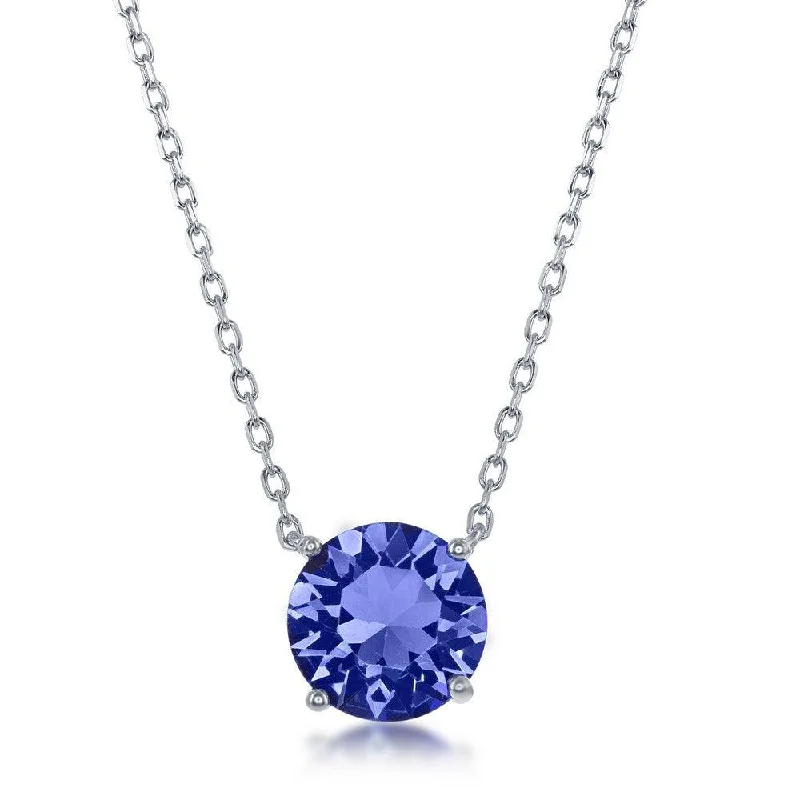 Best necklaces and pendants with adjustable chains for a customizable fit-Sterling Silver Sapphire "September" Swarovski Element Necklace