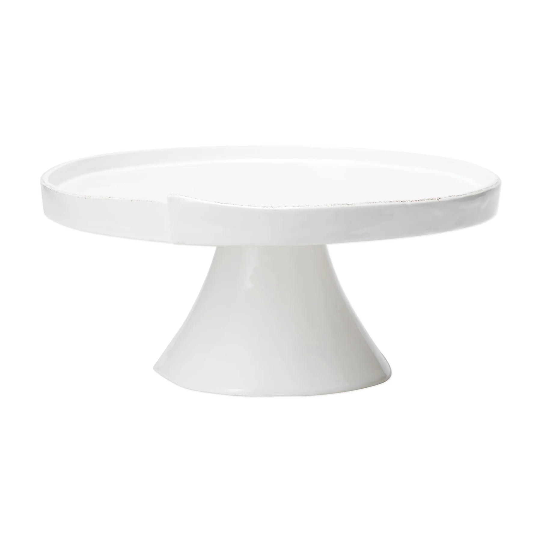 Best necklaces and pendants with silver chains for a sleek, timeless look-Vietri Lastra White Large Cake Stand