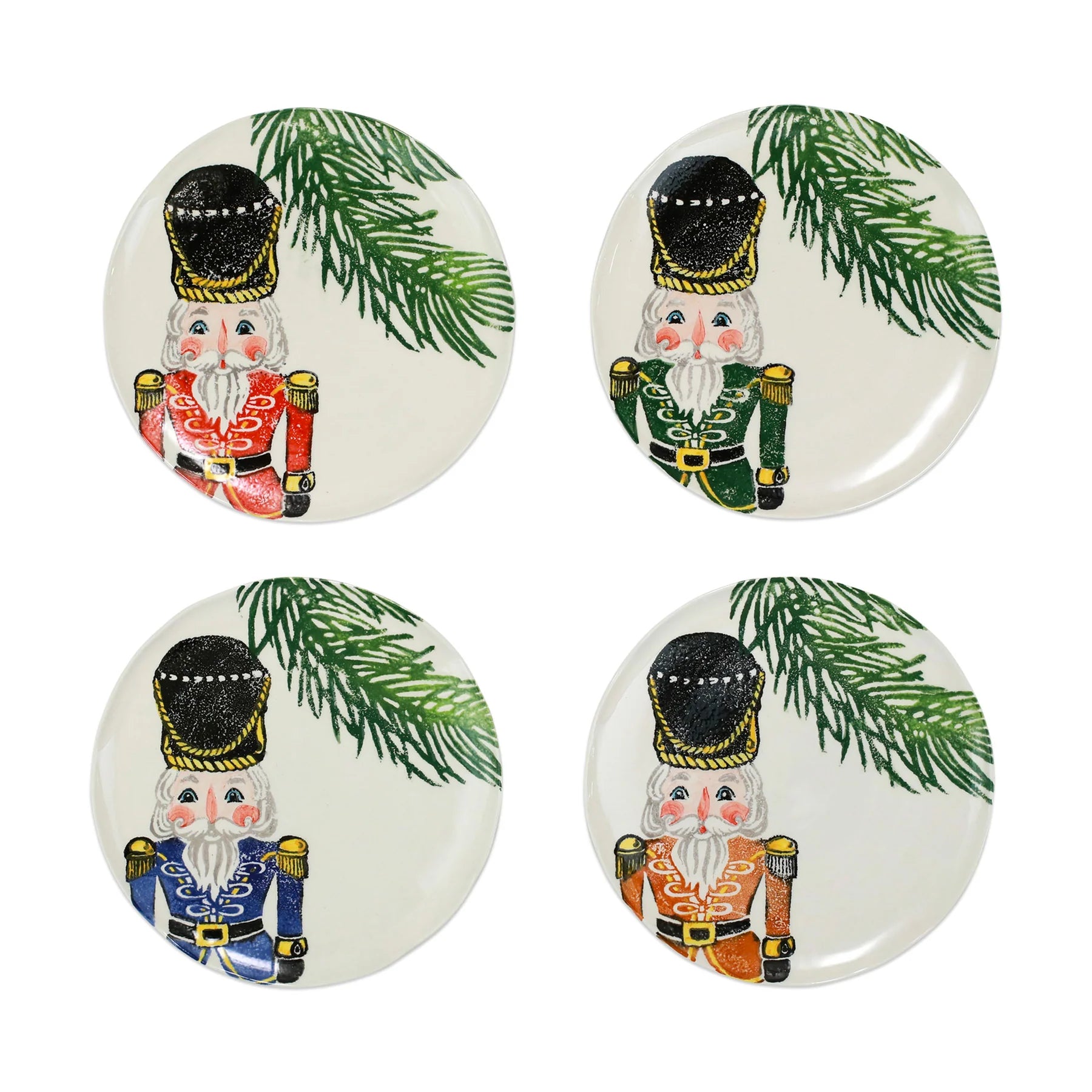 Necklaces and pendants with enamel accents for a colorful, eye-catching appearance-Vietri Nutcracker Assorted Salad Plates