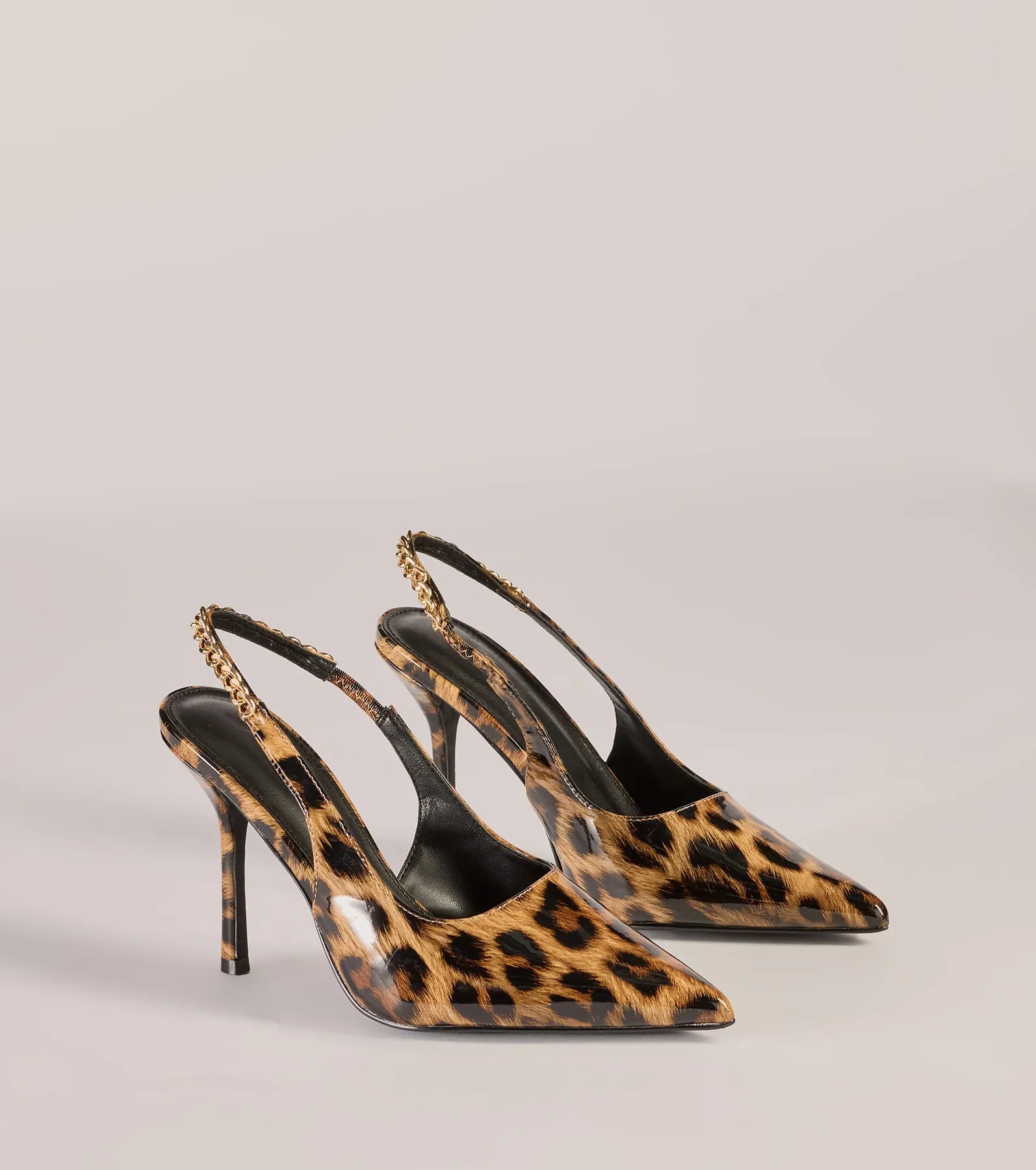 Ladies shoes for petites fit just right -Wild Glam Leopard Print Slingback Pumps