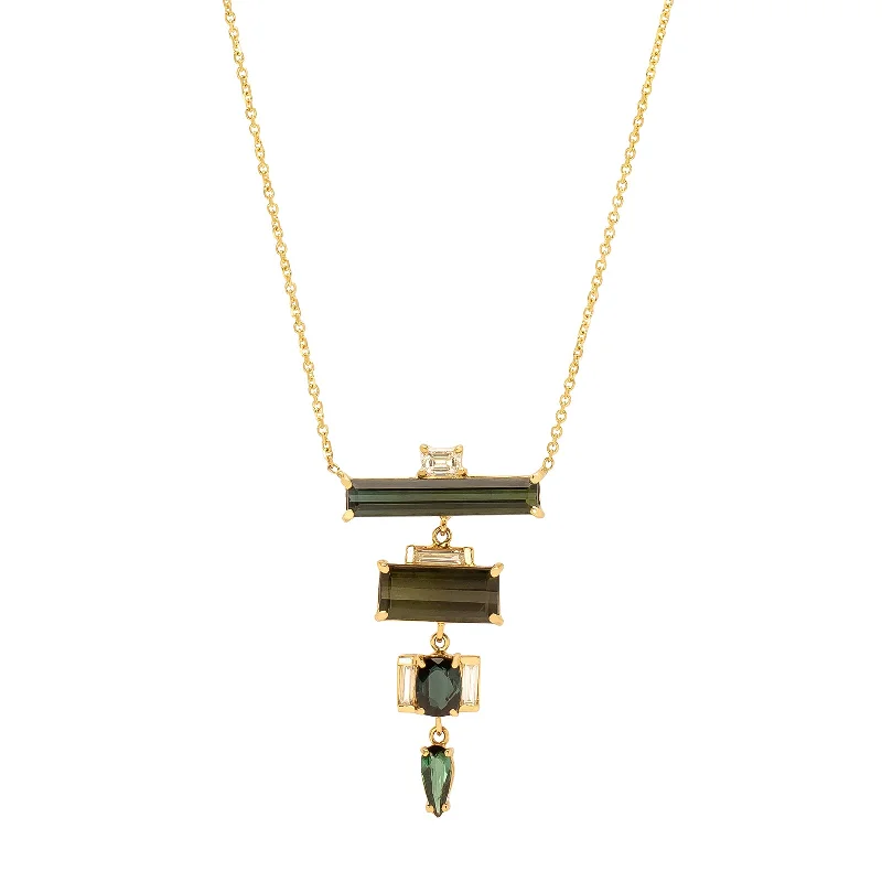 Necklaces and pendants with enamel accents for a colorful, eye-catching appearance-Galaxy Mixed Cut Tourmaline Necklace