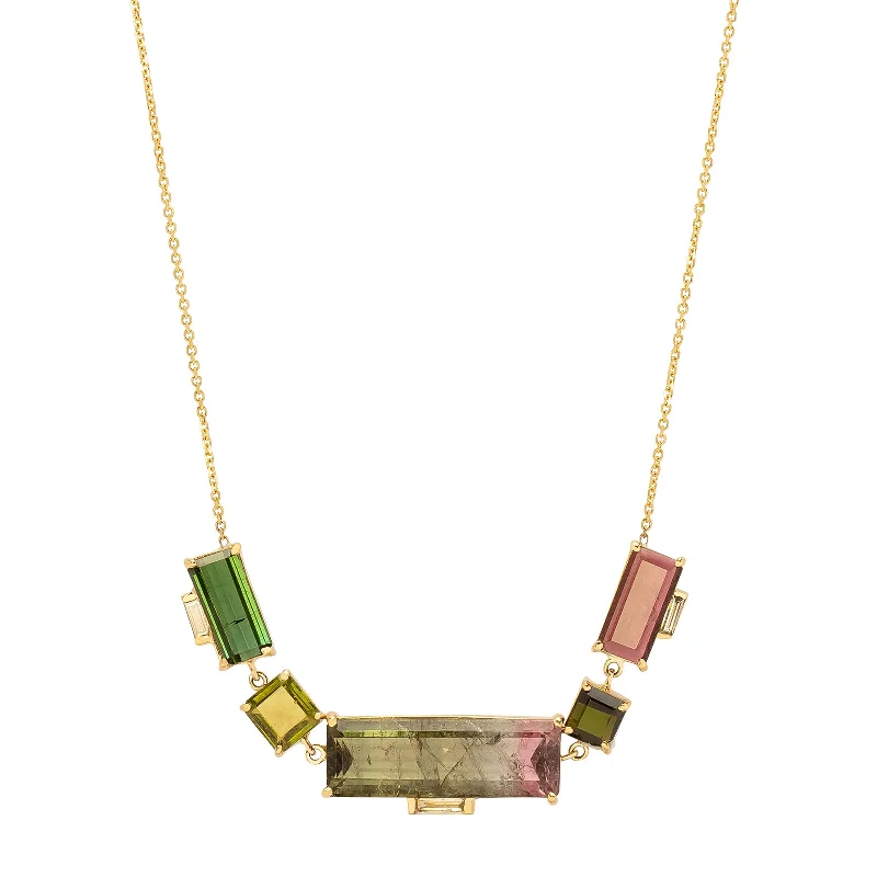 Unique necklaces and pendants with engraved messages for a sentimental gift-Galaxy Watermelon Tourmaline Necklace