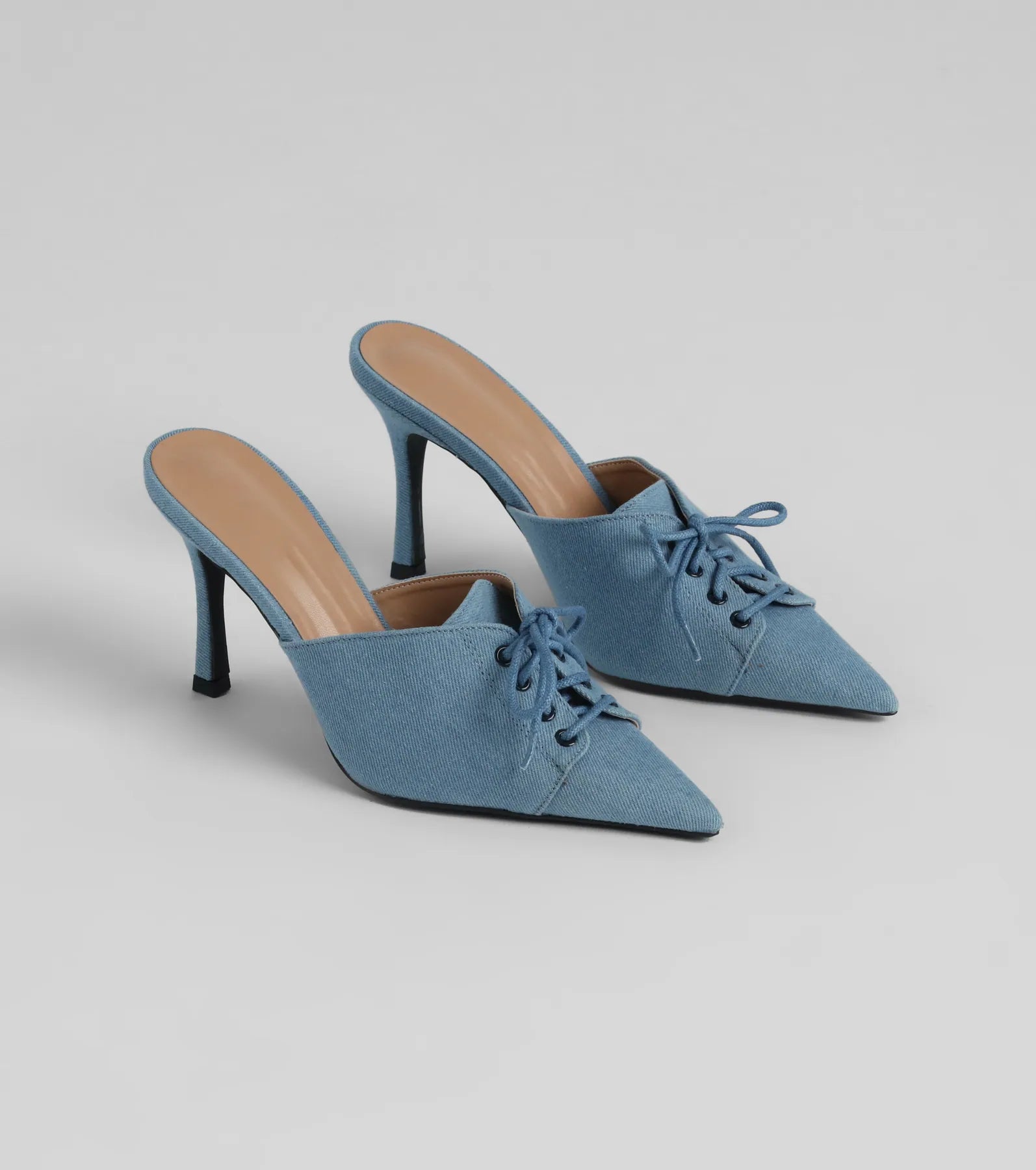 Ladies shoes with sleek heels elongate legs -The Real Showstopper Denim Stiletto Pumps